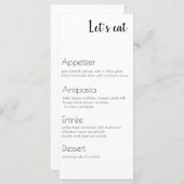 Menü "Event Food" - Vier Kurse Programm (Vorne/Hinten)