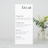 Menü "Event Food" - Vier Kurse Programm (Stehend Vorderseite)