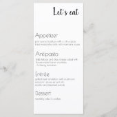 Menü "Event Food" - Vier Kurse Programm (Vorderseite)