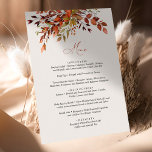 Menü FALL Script Saisonale Hochzeit<br><div class="desc">Editable Hochzeit im Herbst Stationery mit einem modernen Script-Schriftart und Burnt Orange Colors. Editieren Sie Text, Schriftart, Schriftart, Schriftart, Zeilen- und Textabstand, Hintergrund und mehr rechts in Ihrem Browser! Sie können alles an Ihr Event-Schema anpassen. Während die Grundlagen des Designs für Sie geschaffen wurden, können Sie es mit einer Touch...</div>