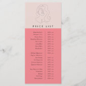 Menü "Farbblock Schönheitspreisliste" Menükarte (Vorderseite)