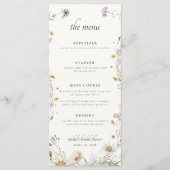 Menü "Feminine Wildblume Brautparty" Menükarte (Vorderseite)