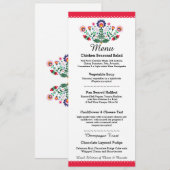 Menü Fiesta Party Mexican Red Wedding Empfang Menükarte (Vorne/Hinten)