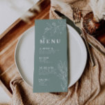 Menü "floral Sage Green" Menükarte<br><div class="desc">Hochzeitseinladungen zeichnen sich durch boho-Stil, Blumenkunst und natürliche Salbei-Farben aus, mit einer Mischung verschiedener Schriftart-Stile, oft in verschiedenen Größen, um einen einzigartigen, eklektischen Look zu schaffen, der die natürliche Ästhetik dieser Einladung macht. Auf hochwertigen Kartons gedruckt, werden sie Ihre Gäste sicher beeindrucken und den Ton für Ihren besonderen Tag Set...</div>