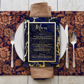 Menü "Foil & Navy Blue Wedding Food and Drinks" Folieneinladung