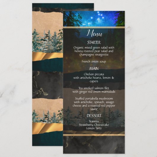 Menü "Forest Flat" Menükarte (Vorne/Hinten)