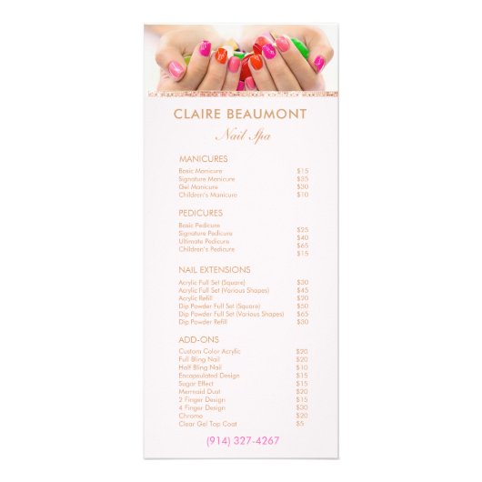 Menü "Foto Nail Salon List Service" hinzufügen (Vorne)