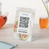 Menü "Foto Restaurant Scan QR Code" Sockelschild (In SItu)