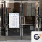 Menü "French Blue Wildblumen Services" Fensteraufkleber (Büro Tür)