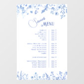 Menü "French Blue Wildblumen Services" Fensteraufkleber (Blatt)