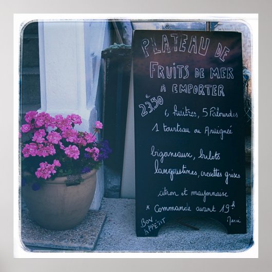 Menü "French Chalkboard" Poster (Vorne)