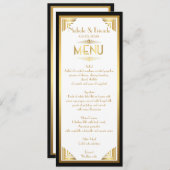 Menü-Freunde, Menü-Sitzung, großartige Gatsby, wei Menükarte (Vorne/Hinten)