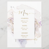 Menü für Aquarellmuster Menükarte (Vorderseite)