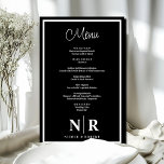Menü für benutzerdefinierte Probe-Abendessen für H<br><div class="desc">Genießen Sie stilvoll mit unserem "Black and White Wedding Monogram Customized Probe Dinner Menu", die perfekte Mischung aus Eleganz und Personalisierung für Ihre Veranstaltung. Mit viel Liebe zum Detail gestaltet, ergänzen diese Menüs Ihre Probe, Ihre Verlobungsfeier oder Ihren Hochzeitsempfang mit einer Touch von Eleganz. Unsere Speisekarte in zeitloser Schwarz-Weiß-Farbe verleiht...</div>