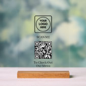 Menü für benutzerdefinierten QR-Code | berührungsl Acrylschild (Neutral)