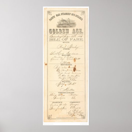 Menü für Dampfgarer "Goldenes Zeitalter" (1276A) Poster (Vorne)