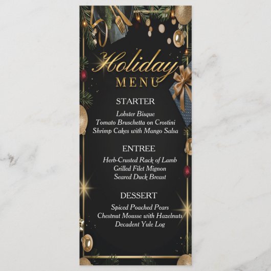 Menü für das Abendessen Menükarte (Vorderseite)