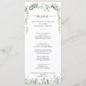 Menü für das geometrische Minimalistische Eukalypt Menükarte (Vorderseite)