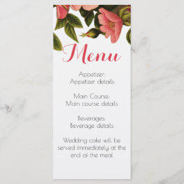 Menü für das Hochzeiten Menükarte