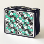 Menü für das Retro Oval Dots Muster Metall Brotdose (Rückseite)