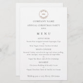 Menü für das Weihnachtsmenü des Unternehmens für d (Vorne/Hinten)