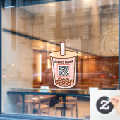 Menü für den QR-Code für berührungslosen Scan-Bubb Fensteraufkleber (Café-Fenster)