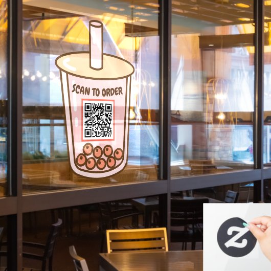 Menü für den QR-Code für berührungslosen Scan-Bubb Fensteraufkleber (Restaurantfenster)