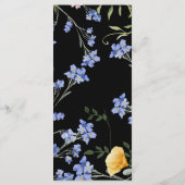 Menü für Details zur Wildblume im eleganten Wasser Menükarte (Rückseite)