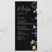 Menü für Details zur Wildblume im eleganten Wasser Menükarte (Vorderseite)