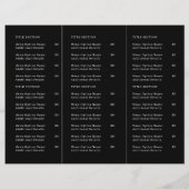 Menü für die Einnahme von Schwarzen Logos | Benutz (Rückseite)