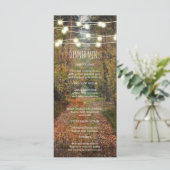 Menü für die Hochzeit des verzauberten Waldwegs zu Menükarte (Stehend Vorderseite)