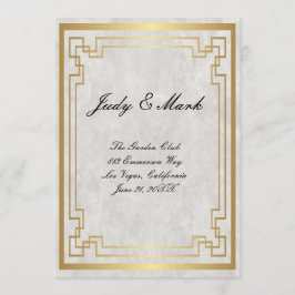 Menü für die Hochzeit von weißem Marmor mit geomet Menükarte