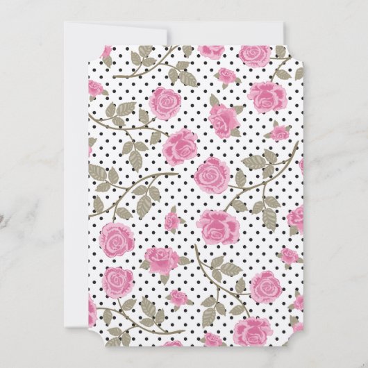 MENÜ FÜR DIE REZEPTION IN Rosa/Schwarz Einladung (Rückseite)