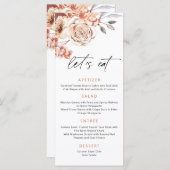 Menü für Fall, Hochzeitmenü, Blumenmenü für Fall Menükarte (Vorne/Hinten)