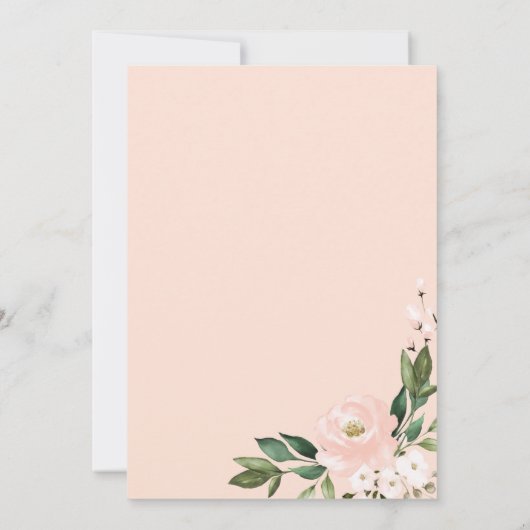 Menü für geometrisches Brautparty mit rosa Blush Einladung (Rückseite)