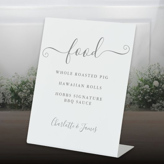 Menü für graue Signatur Sockelschild