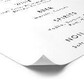Menü für handgeschriebene Bar Poster (Ecke)