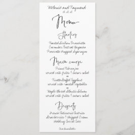 Menü für handgeschriebene Hochzeiten Menükarte