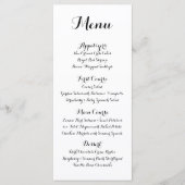 Menü für handgeschriebene kalligraphische Hochzeit Menükarte (Vorderseite)