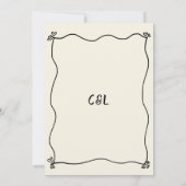 Menü für handgeschriebene whimsical Wedding Einladung (Rückseite)