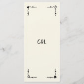 Menü für handgeschriebene whimsical Wedding Menükarte (Rückseite)