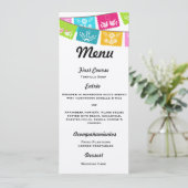 Menü für Hochzeit oder Fiesta Menükarte (Stehend Vorderseite)
