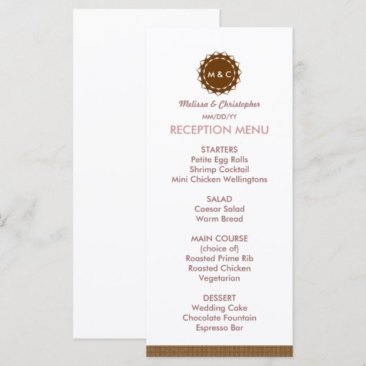 Menü für Hochzeiten abstrakter Blume / Programm (Vorne/Hinten)