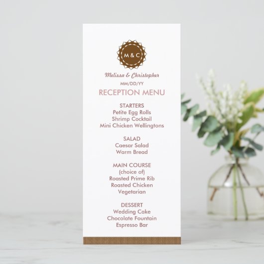 Menü für Hochzeiten abstrakter Blume / Programm (Stehend Vorderseite)