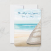 Menü für Hochzeiten am Strand Einladung (Rückseite)