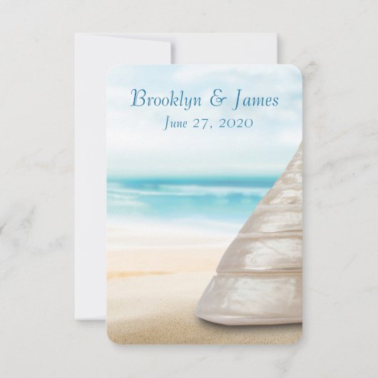 Menü für Hochzeiten am Strand Einladung (Rückseite)