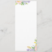 Menü für Hochzeiten | Classic Miniimal Floral Menükarte (Rückseite)