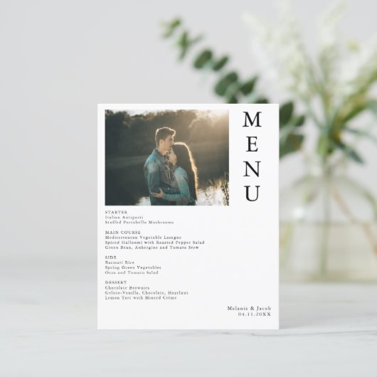 Menü für Hochzeiten im Foto (Stehend Vorderseite)