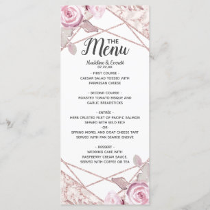 Menü für Hochzeiten in Blush-Marble Geometric Fram Menükarte