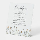 Menü für Hochzeiten in der Herbst-Wildblume Sockelschild (Vorderseite)